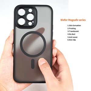 [7 in 1] Magnetic Case for iPhone 14 Pro (6.1-inch) Case [MIL-Grade Drop Tested & Compatible with MagSafe] Translucent Matte Back with Aluminum Alloy Keys, Anti-Fingerprint Anti-Scratch 6.1 Inch