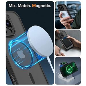 [7 in 1] Magnetic Case for iPhone 14 Pro (6.1-inch) Case [MIL-Grade Drop Tested & Compatible with MagSafe] Translucent Matte Back with Aluminum Alloy Keys, Anti-Fingerprint Anti-Scratch 6.1 Inch