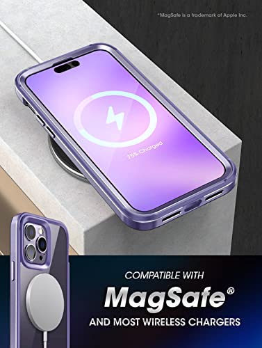 SUPCASE Unicorn Beetle Edge Mag Case for iPhone 14 Pro Max 6.7", Compatible with MagSafe Slim Frame Clear Protective Case with Built-in Screen Protector (Mauve)