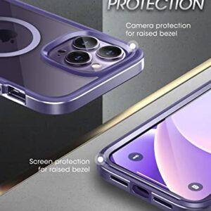 SUPCASE Unicorn Beetle Edge Mag Case for iPhone 14 Pro Max 6.7", Compatible with MagSafe Slim Frame Clear Protective Case with Built-in Screen Protector (Mauve)