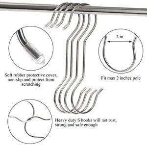 Frcctre 30 Pack Stainless Steel S Hooks Large S Shape Hanging Hooks, 8"/12"/16" Utility Heavy Duty Metal Long S Hooks for Garden Kitchen Bathroom Wardrobe, Indoor & Outdoor Use