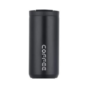 coffe cup thermos for hot drinks stainless steel hot and cold white thermos that fits in cup holder 13.5oz/400ml (black)