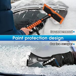 Ice Scrapers Extendable Snow Brush for Car Windshield, 35.8" Upgraded Snow Scraper Snow Ice Removal Broom with Anti-Slip Long Handle, Extra Reinforced Ice Snow Sweep Snow Cleaner for Car, Truck, SUV