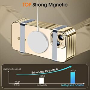 Magnetic Clear for iPhone 13 Pro Case with MagSafe [Integrated Camera Protection Glass] [Bare iPhone Exterior] Silicone Cover Slim Thin [Non-Yellowing] Anti-Fingerprint Scratch Wireless Charging