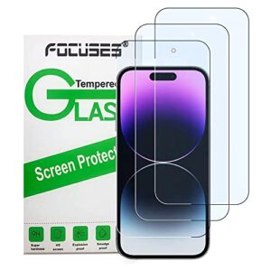 focuses iphone 14 pro max blue light screen protector iphone 14 pro max anti blue light screen protector 6.7inch. anti blue light tempered glass film for iphone 14 pro max 3-pack