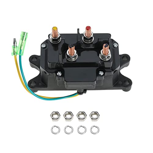 YRANZO 12V 250A Winch Solenoid Relay Contactor for ATV UTV Boat Vehicle Thumb Truck Winch Rocker Thumb Switch Industry Winch 1500-5000lbs Replace 63070 62135 74900 70715 2875714