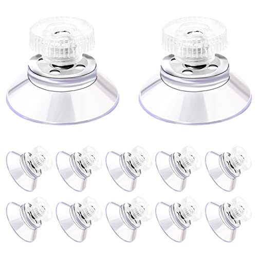 12 Pack Suction Cups with Screw,1 inch / 25mm Glass Sucker Pads Clear PVC Sucker Pads for Window Extra Strong Adhesive Suction Holder Rubber Sucker Pad with Metal Screw