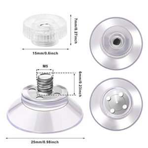 12 Pack Suction Cups with Screw,1 inch / 25mm Glass Sucker Pads Clear PVC Sucker Pads for Window Extra Strong Adhesive Suction Holder Rubber Sucker Pad with Metal Screw