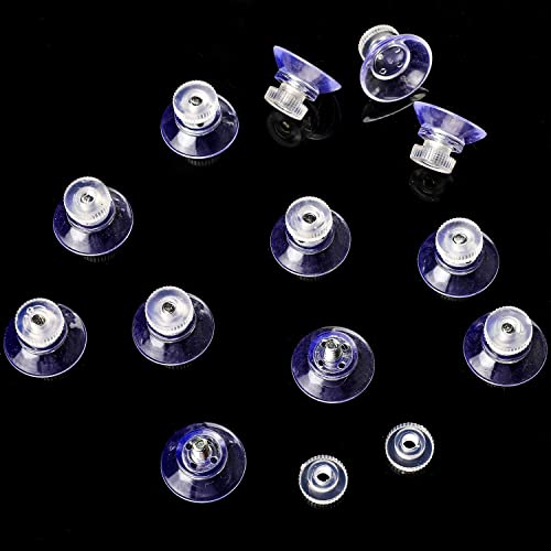 12 Pack Suction Cups with Screw,1 inch / 25mm Glass Sucker Pads Clear PVC Sucker Pads for Window Extra Strong Adhesive Suction Holder Rubber Sucker Pad with Metal Screw