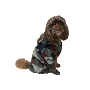 plush for life dog hoodie, dog sweater boys warm cute cozy pet clothes dog winter coat, pet gifts, camo, x large