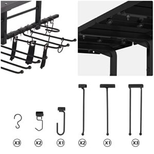 uyoyous Garage Organizers and Storage 47.2Inch Large Wall Mount Garage Rack Heavy Duty Garage Storage System with 9 Removable Hooks Load 290 lbs Tool Hanger Rack