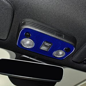 YAMUDA Compatible with 1PCS Carbon Fiber Sticker Car Roof Lamp Reading Lamp Panel Decoration Sticker for Ford Mustang 2015 2016 2017 2018 2019 2020 2021(Blue)