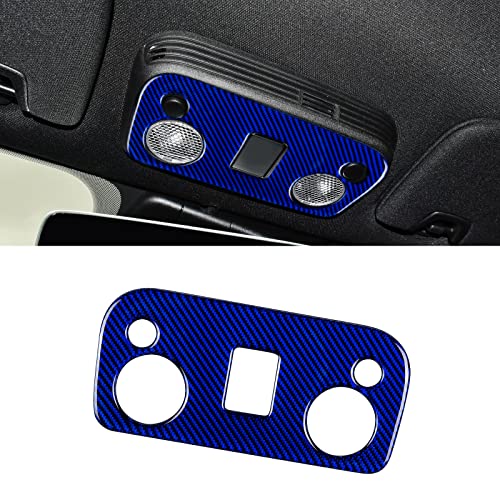 YAMUDA Compatible with 1PCS Carbon Fiber Sticker Car Roof Lamp Reading Lamp Panel Decoration Sticker for Ford Mustang 2015 2016 2017 2018 2019 2020 2021(Blue)