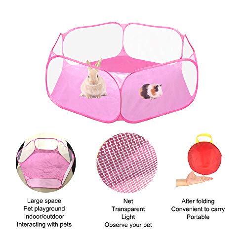 100 Pcs Rabbit Pee Pads and Small Animal Playpen, 18" x 13" Pet Toilet/Potty Training Pads, Small Animals C&C Cage Tent, Portable Yard Fence for Guinea Pig, Rabbits, Hamster, Chinchillas and Hedgehogs
