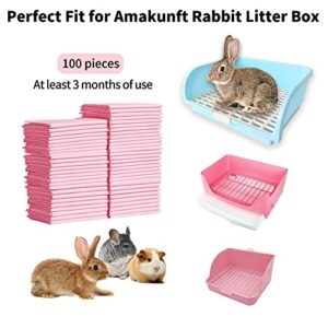 100 Pcs Rabbit Pee Pads and Small Animal Playpen, 18" x 13" Pet Toilet/Potty Training Pads, Small Animals C&C Cage Tent, Portable Yard Fence for Guinea Pig, Rabbits, Hamster, Chinchillas and Hedgehogs