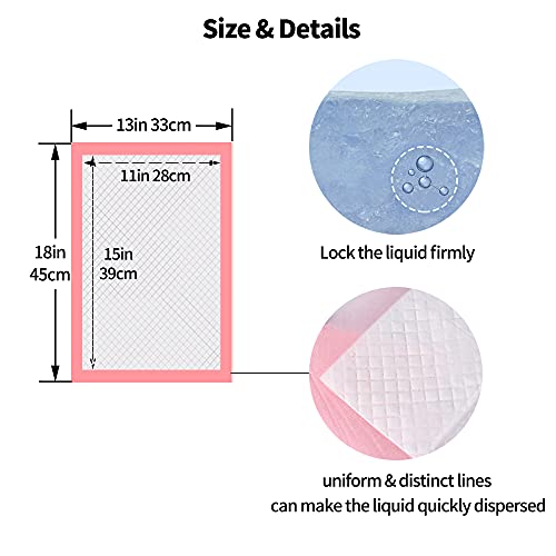 100 Pcs Rabbit Pee Pads and Small Animal Playpen, 18" x 13" Pet Toilet/Potty Training Pads, Small Animals C&C Cage Tent, Portable Yard Fence for Guinea Pig, Rabbits, Hamster, Chinchillas and Hedgehogs