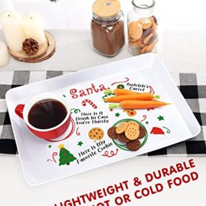 Nefelibata Santa Cookie Plate Christmas Serving Tray Plastic Cookies for Santa Platter and Tray Treat Rectangular Plate Christmas Eve Gift for Kids Xmas Holiday Sharing Snack Home Decorations Supplies