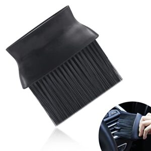 amiss car detailing brush, auto interior dust brush, long hair wide handle brushes, soft bristles detailing brush dusting tool, car interior accessories (black)