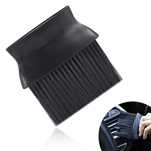 Amiss Car Detailing Brush, Auto Interior Dust Brush, Long Hair Wide Handle Brushes, Soft Bristles Detailing Brush Dusting Tool, Car Interior Accessories (Black)