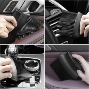 Amiss Car Detailing Brush, Auto Interior Dust Brush, Long Hair Wide Handle Brushes, Soft Bristles Detailing Brush Dusting Tool, Car Interior Accessories (Black)