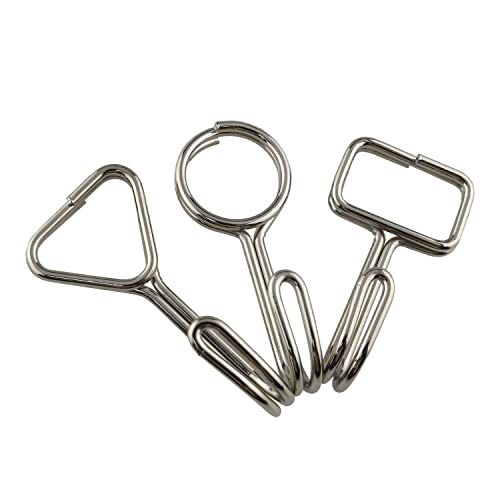 HSCGIN 6pcs Stainless Steel Closet Rod Hooks Round/Rectangular/Triangle J Hooks Black/Silver for Hanging Clothes, Hats, Belts, Bags