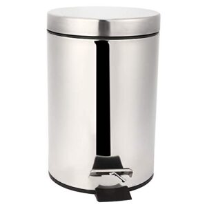 plplaaoo kitchen garbage can, 3l garbage can with lid, dustbin rubbish garbage bin container, household stainless steel step pedal trash can, with detachable inner barre, for home bathroom office use