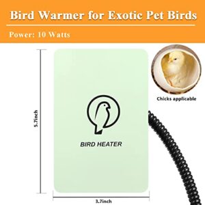 Kokopro Bird Heater for Cage - Snuggle Up Bird Warmer for Exotic Pet Birds, 10W African Grey, Parakeets, Parrots, (3.7"x5.7")