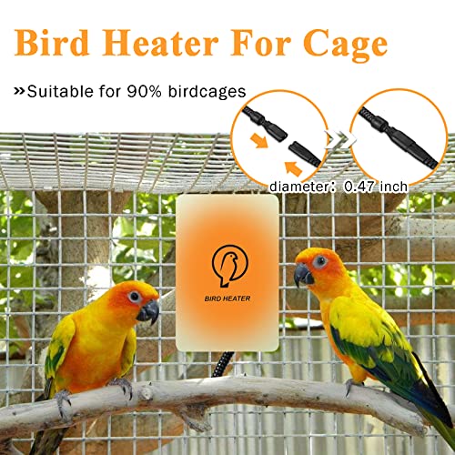 Kokopro Bird Heater for Cage - Snuggle Up Bird Warmer for Exotic Pet Birds, 10W African Grey, Parakeets, Parrots, (3.7"x5.7")