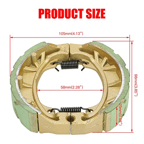 GREHUA Upgrade CG125 105mm Drum Brake Shoe Pad Green Chain Tensioner Adjuster Kit for 212cc 196cc 6.5hp CT200U-EX BT200X CT200U Trail Massimo MB200 Baja Warrior MB165 CRF70 Mini Bike Parts Motorsports