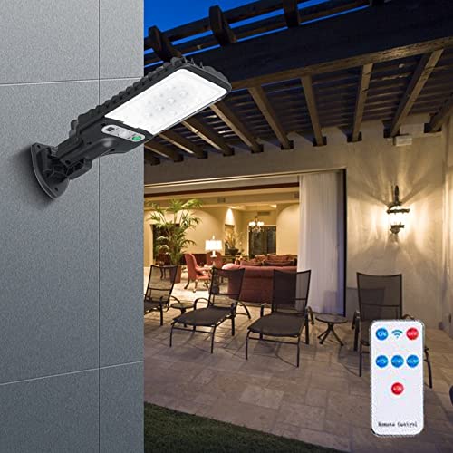 Qiopertar Solar Street Light IP65 Waterproof Outdoor Solar Powered Lights Dusk to Da-wn with Motion Sensor LED Security Flo-od Light for Parking Lot Yard Garden Patio Driveway