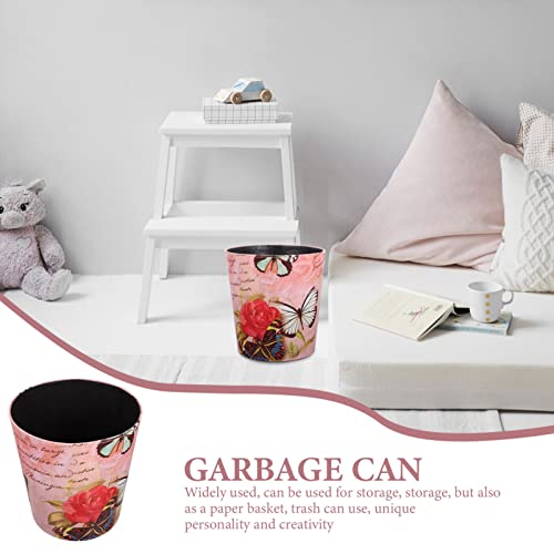 GANAZONO Leather Trash Can Wastebasket Waste Toilet Paper Bin Basket Garbage Container Wastebasket Garbage Bin for Bathroom Bedroom Office Home Car