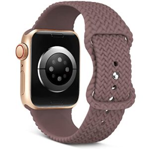 ohotlove silicone braided bands compatible with apple watch band 38mm 40mm 41mm 42mm 44mm 45mm women men, silicone braided design wristband strap with iwatch series 9 8 7 6 5 4 3 se.patents pending h