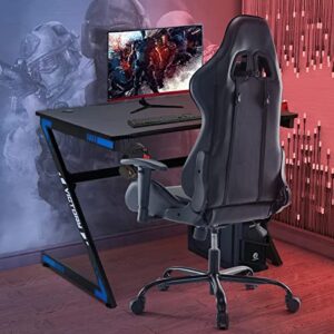 OLIXIS Gaming Desk Recliner Home Office Computer Chair with High Back Lumbar Support, Lift Armrest and Comfortable Pillow for Adult, Black