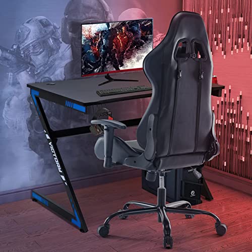 OLIXIS Gaming Desk Recliner Home Office Computer Chair with High Back Lumbar Support, Lift Armrest and Comfortable Pillow for Adult, Black