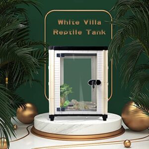 crapelles (Knock Down) Reptile Tank, Pets Cage, 15.7" x 15.7" x 19.7" [Full View Visually Appealing], Front Opening Door Reptile Terrarium for Reptiles Amphibians, Bearded Dragon Lizard Snake Cage Box