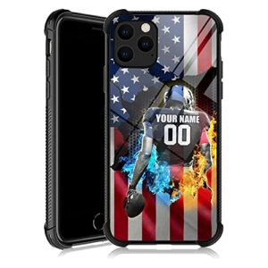 djsok case compatible with personalized rugby football sport-custom america flag name number custom phone cove case for iphone 15/14 pro max 13 12 11 mini/xs x xr/7 8 plus se2 2020 men women fans gift