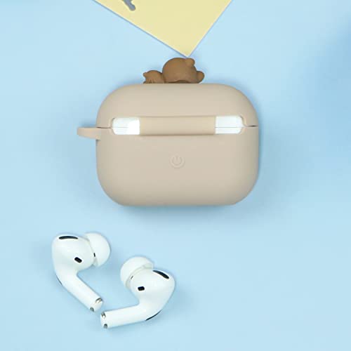 Wonhibo Cute Bear Airpods Pro 2 Case, Kawaii Silicone Cover for Apple Airpod Pro 2nd with Keychain for Women