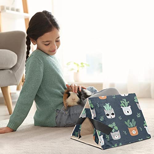 enheng Small Pet Hideout House Plants in Animal Pots Hamster House Guinea Pig Playhouse for Dwarf Rabbits Hedgehogs Chinchillas