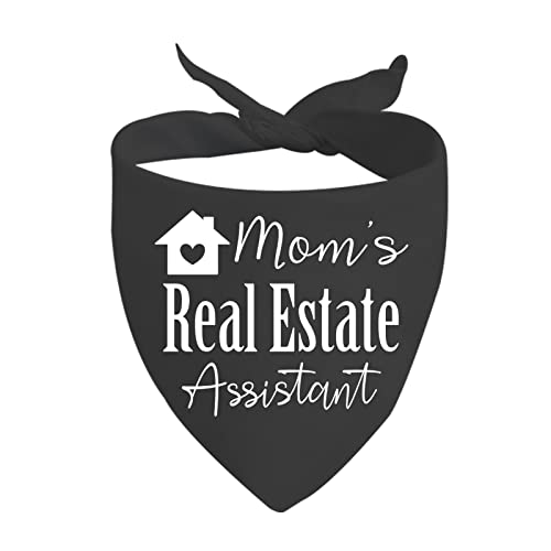 JXGZSO 1 Piece Real Estate Dog Bandana Mom's/Dad’s Real Estate Assistant Dog Bandana Real Estate Assistant Cat Scarf (Mom Real Estate D)