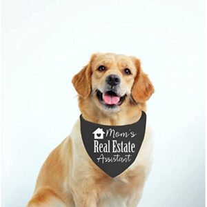 JXGZSO 1 Piece Real Estate Dog Bandana Mom's/Dad’s Real Estate Assistant Dog Bandana Real Estate Assistant Cat Scarf (Mom Real Estate D)