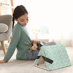 enheng Small Pet Hideout Geometric Retro Polka Dot Hamster House Guinea Pig Playhouse for Dwarf Rabbits Hedgehogs Chinchillas