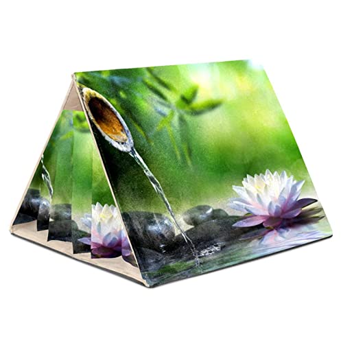 enheng Small Pet Hideout Zen Garden Waterlily Hamster House Guinea Pig Playhouse for Dwarf Rabbits Hedgehogs Chinchillas