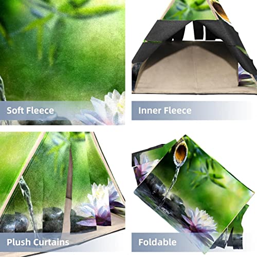 enheng Small Pet Hideout Zen Garden Waterlily Hamster House Guinea Pig Playhouse for Dwarf Rabbits Hedgehogs Chinchillas