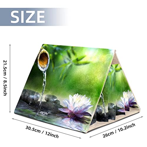 enheng Small Pet Hideout Zen Garden Waterlily Hamster House Guinea Pig Playhouse for Dwarf Rabbits Hedgehogs Chinchillas