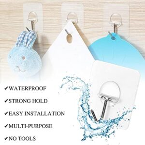 ONESTEP CLUB Adhesive Hooks for Hanging Heavy Duty Wall Hooks Self Adhesive Towel Coat Hooks Waterproof Transparent Hooks for Bathroom Kitchen Keys Door Outdoor Home Improvement Utility Hook 12 Pack