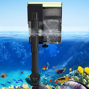 5W UV Sterilizer Hang-On Back Filter，Fish Tank Filter for Aquariums，Aquarium Filter with Surface Skimmer 3 in 1 Filter Up to 10-20 Gallons (QF-08)