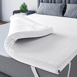 sleepmax 3 inch gel memory foam mattress topper king - medium soft enhance comfort - pressure relief memory foam mattress pad, high density bed topper with zippered cover