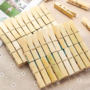 Clothes Pegs,20Pcs Bamboo Clothespins with Spring Windproof Clothes Clips for Washing Lines Arts Crafts Photo Hanging for Hanging Clothes and Handicrafts