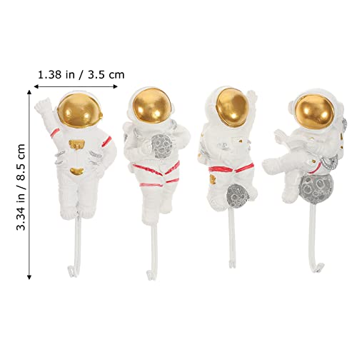 Beavorty Astronaut Wall Hanging Hook 4pcs Astronaut Hook Umbrella Holder Wall Hooks Wall Mounted Coat Hooks Key Rack Astronaut Wall Sculptures Kids Bathroom Accessories Wall Mount Storage Hanger