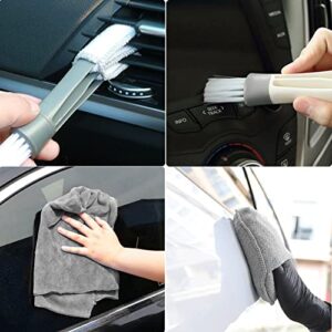 Car Detailing Drill Brush Set - Drill Brush Set with Cleaning Gel Wash Mitt Sponge, Car Windshield Cleaning Tools Kit for Exterior Interior Carpet Wheels Vents Dashboard Leather